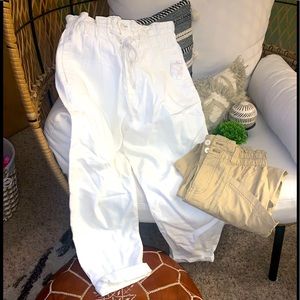 Size Medium Free People cropped linen paper bag pants